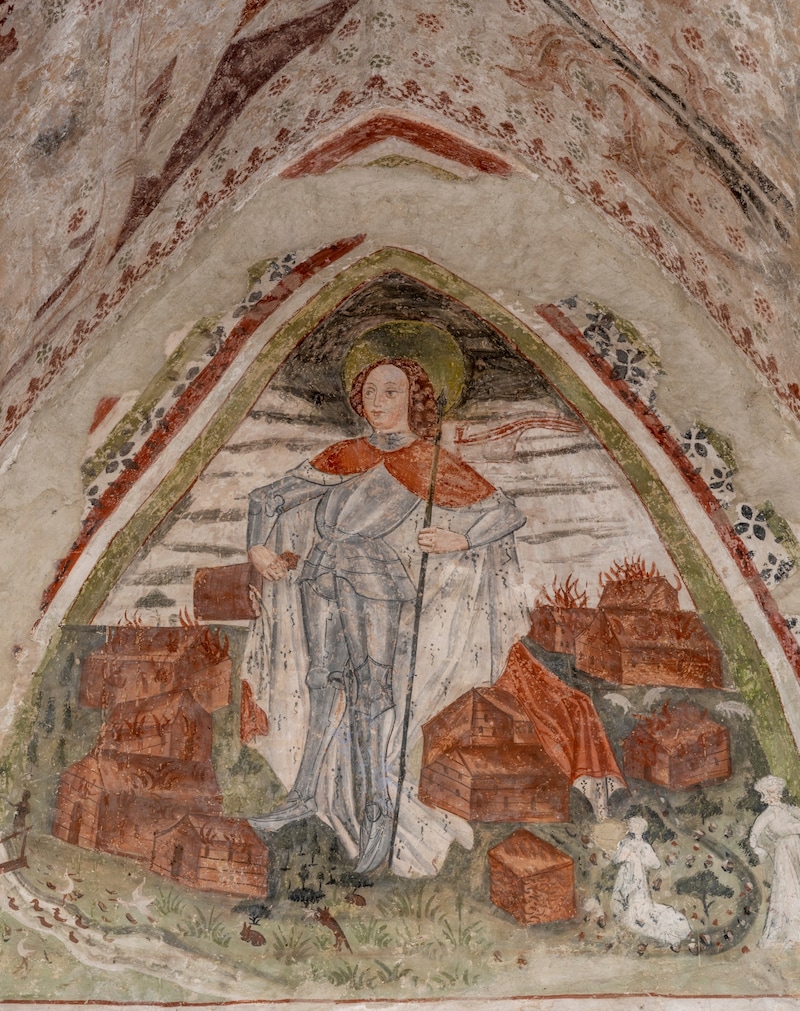 Heiliger Florian Pfarrkirche zum Heiligen Florian in Rinkenberg; die Fresken stammen aus dem 15. Jahrhundert. (Bild: Diözese Gurk-Klagenfurt)