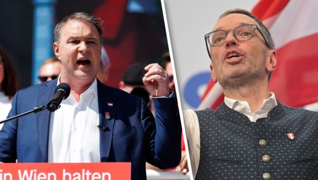 Kickl bezeichnete Babler als „linke Zecke“. (Bild: APA/Krone KREATIV)