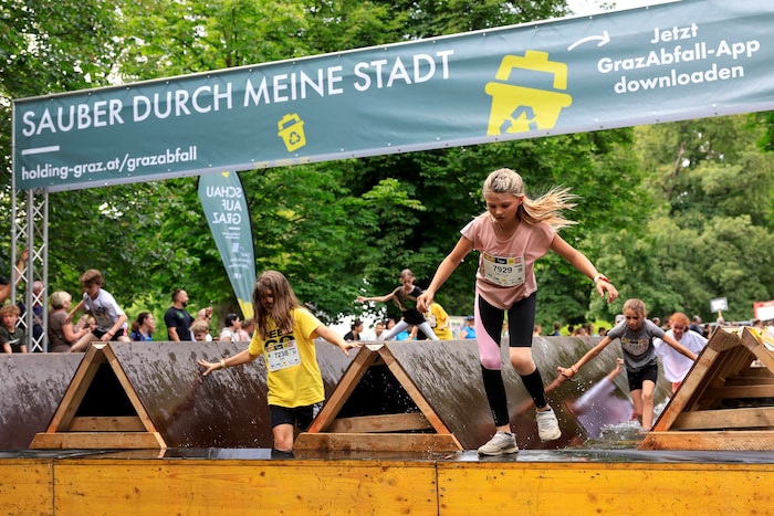 Dabei sein ist alles beim Junior Grazathlon, auch wenn die Zeit gemessen wird.