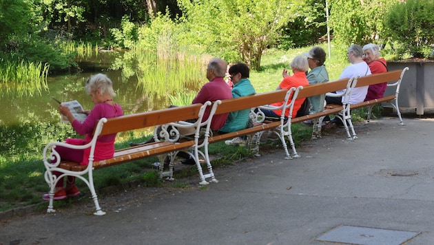 Die Parkanlagen locken mit Sonnenschein. Ab heute kommen auch Wiens Freibäder dazu. (Bild: Zwefo)