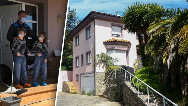In diesem Haus wurden die Kinder festgehalten. (Bild: Krone KREATIV/AFP/Spanische Polizei)