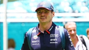 Max Verstappen strahlt in Miami über beide Ohren. (Bild: AFP/APA/Getty Images via AFP/GETTY IMAGES/Mark Thompson)