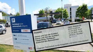 Auf diesem Parkplatz soll der Tiroler sein Auto mehr als 28 Stunden stehen gelassen haben.  (Bild: Christof Birbaumer, Privat, Krone KREATIV)