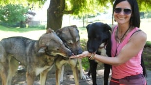 Lebensgefährtin Petra verwöhnt die Hunde mit Kürbiskernmehl (Bild: Pail Sepp)