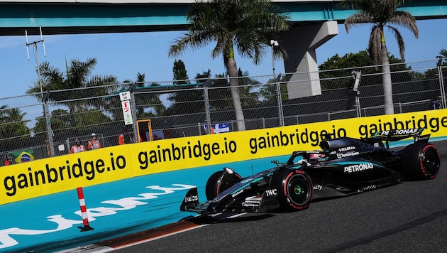 Der Mercedes von George Russell (Bild: AP/Rebecca Blackwell)