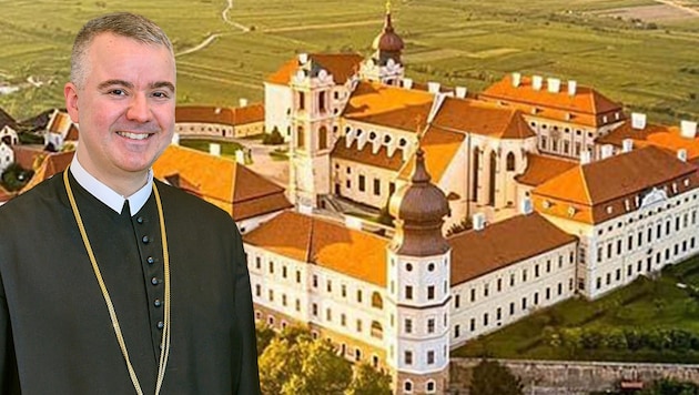 Patrick Schröder, der neue Abt von Stift Göttweig.  (Bild: Krone KREATIV/Stift Göttweig/Robert Herbst, NLK Burchhart)