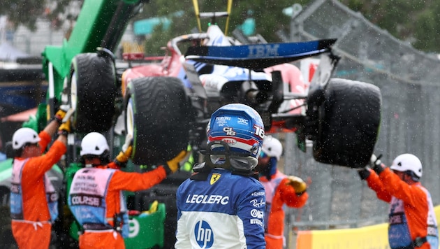 Charles Leclerc konnte schließlich nicht am Sprint-Rennen teilnehmen. (Bild: AFP/APA/Getty Images via AFP/GETTY IMAGES/CLIVE ROSE)