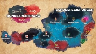 Nach den Wahlen 2024 und 2025 wurde Österreich politisch bunter. (Bild: Krone KREATIV)