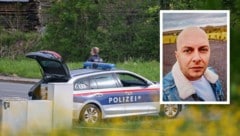 Die Polizei fahndet auf Hochtouren nach dem Flüchtigen. (Bild: Krone KREATIV/LPD Salzburg, APA/FRANZ NEUMAYR)