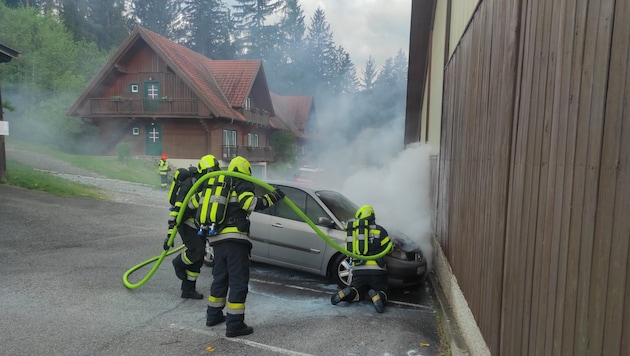 Die Einsatzkräfte konnten den Brand rasch löschen. (Bild: Freiwillige Feuerwehr Markt Ligist)
