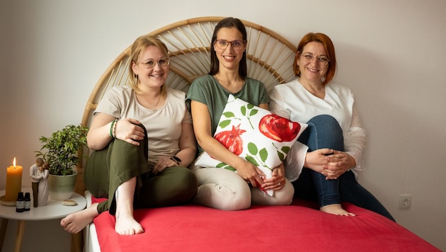 Sabrina de Zordo, Cecilia Gori und Melanie Pfeiffer bieten ein breites Angebot rund um Frauenthema (Bild: das Hebammenhaus Villach)