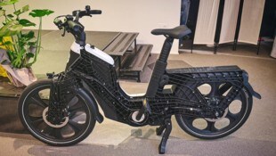 Das Münchner Startup Mocci fertigte mit KI-Unterstützung diesen Fahrradrahmen (hier am Bild ohne ...