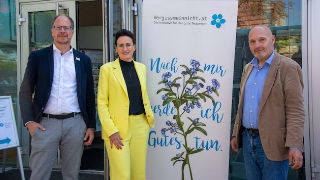 Gábor Wichmann, Sabine Preschitz und Markus Aichelburg erklärten warum es wichtig ist ein Testament zu erstellen. Vielleicht sogar eines, das einen Verein begünstigt.  (Bild: Charlotte Titz)