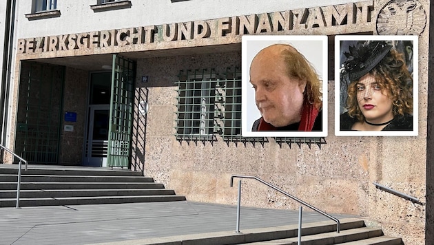 Schauspielerin Anna Friedmann ist angeklagt, Regisseur Paulus Manker als Zeuge geladen. (Bild: Krone KREATIV/Seebacher Doris Anja Richter)