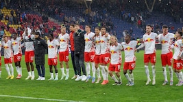 Nach dem Heimsieg gegen Austria Wien herrschte wieder gute Laune bei Salzburg.  (Bild: Tröster Andreas)