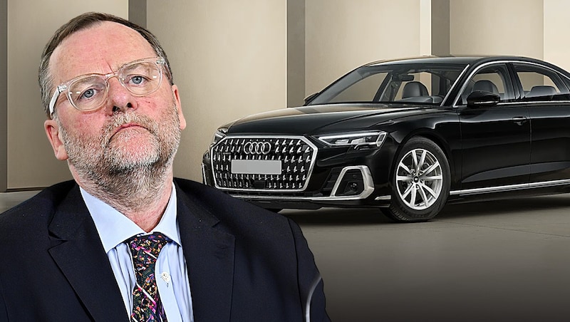 Schellhorns Wahl fiel auf die Langversion des Audi A8 mit 462 PS. (Bild: Krone KREATIV/Hans Klaus Techt/APA/picturedesk.com, AUDI)