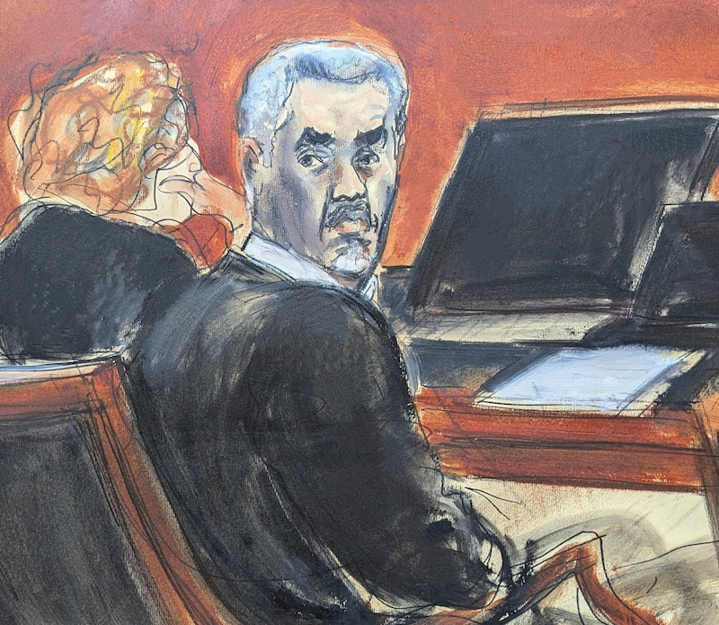 Der Rapper im Gerichtssaal (Bild: AP/Elizabeth Williams)