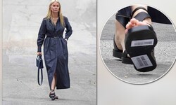 Gwyneth Paltrow zeigte sich perfekt gestylt. Wären da nicht die Preispickerln auf der Schuhsohle ...