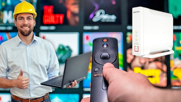 Mit einem kleinen Trick können Fritzbox-Besitzer – und mit etwas mehr Aufwand auch User anderer Router – Netflix, Disney+ und Co. vorgaukeln, von daheim darauf zuzugreifen. (Bild: Krone KREATIV/stock.adobe.com, AVM)