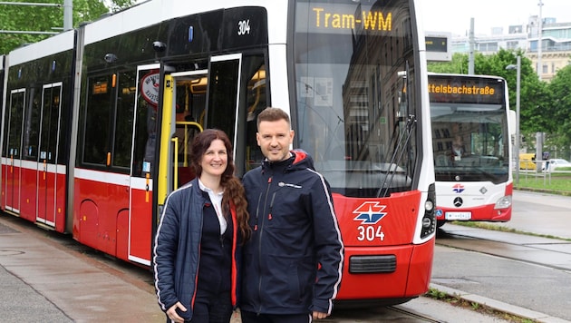 Elisabeth Urbanitsch (48) und Florijan Isaku (35) vertreten Österreich bei der Tram-WM im September in Wien. (Bild: Zwefo)