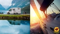 Wohnmobil und Segelyacht (Bild: © Banner)