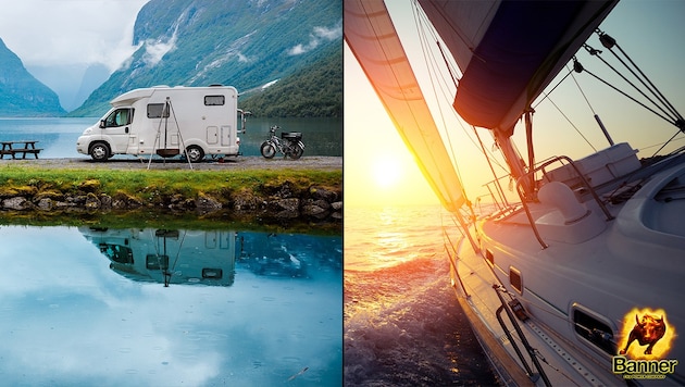 Wohnmobil und Segelyacht (Bild: © Banner)