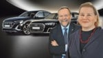 Auslöser für die Dienstauto-Debatte war Josef Schellhorn. Der Neos-Staatssekretär orderte einen Luxus Audi A8. Sozialministerin Korinna Schumann konnte zwischen zwei Autos wählen. (Bild: Krone KREATIV/Alexander Tuma, Martin Jöchl, AUDI (2), stockadobe.com)