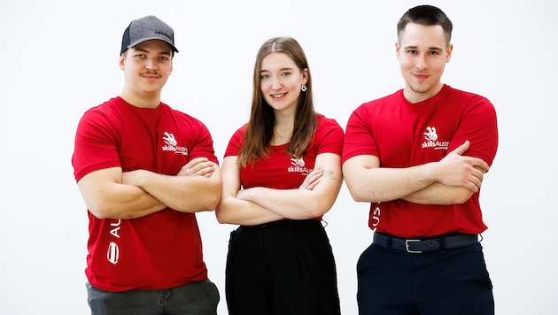 Marvin Gassner, Theresa Fink und Misal Omerovic (von links) treten für Salzburg an. (Bild: Florian Wieser)