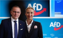 Die AfD hat eine Doppelspitze: Chrupalla und Weidel 