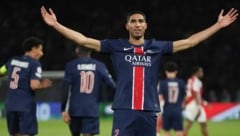 Da hat er leicht jubeln, der Achraf Hakimi von PSG … (Bild: AP/Thibault Camus)