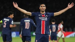 Da hat er leicht jubeln, der Achraf Hakimi von PSG … (Bild: AP/Thibault Camus)