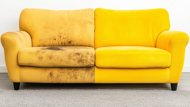 Die Sofa-Hygiene wird oftmals vernachlässigt. (Bild: andrasgyalog – stock.adobe.com (KI-generiert))
