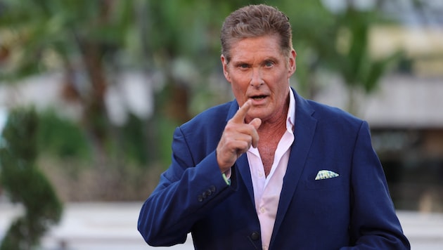 Wie schlecht geht es David Hasselhoff, fragen sich Fans gerade. Der Star wurde gerade im Rollstuhl durch den Flughafen geschoben. (Bild: APA/AFP/Valery HACHE)