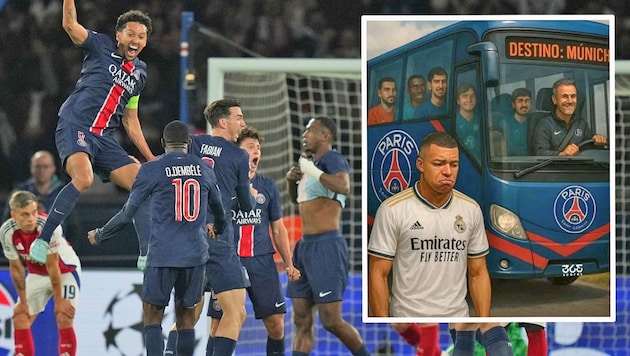 PSG jubelte am Mittwochabend über den Champions-League-Finaleinzug und träumt jetzt vom Titel – Kylian Mbappe muss jedenfalls noch ein Jahr länger träumen. (Bild: AP)