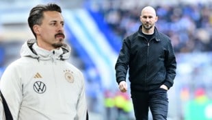 Sandro Wagner (l.) hat Hoffenheim abgesagt. Noch ist dort Christian Ilzer (r.) Trainer.