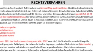 Ein Golser bekam eine Fake-Mail wegen verschiedener Delikte.
