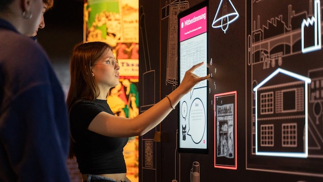 So top-modern ist die neue Ausstellung gestaltet (Bild: Julia Ludwig, Museum Arbeitswelt)