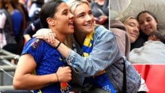 Sam Kerr und Kristie Mewis freuen sich über die Geburt ihres Sohnes.   (Bild: Krone KREATIV/AP/John Walton, instagram.com/samanthakerr20)
