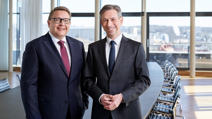 Die Vorstände der Energie Steiermark Martin Graf und Werner Ressi (re.).