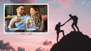 Gemütlich im Kaffeehaus oder aktiv am Berg – wo Österreich flirtet. (Bild: Krone KREATIV/stock.adobe.com)
