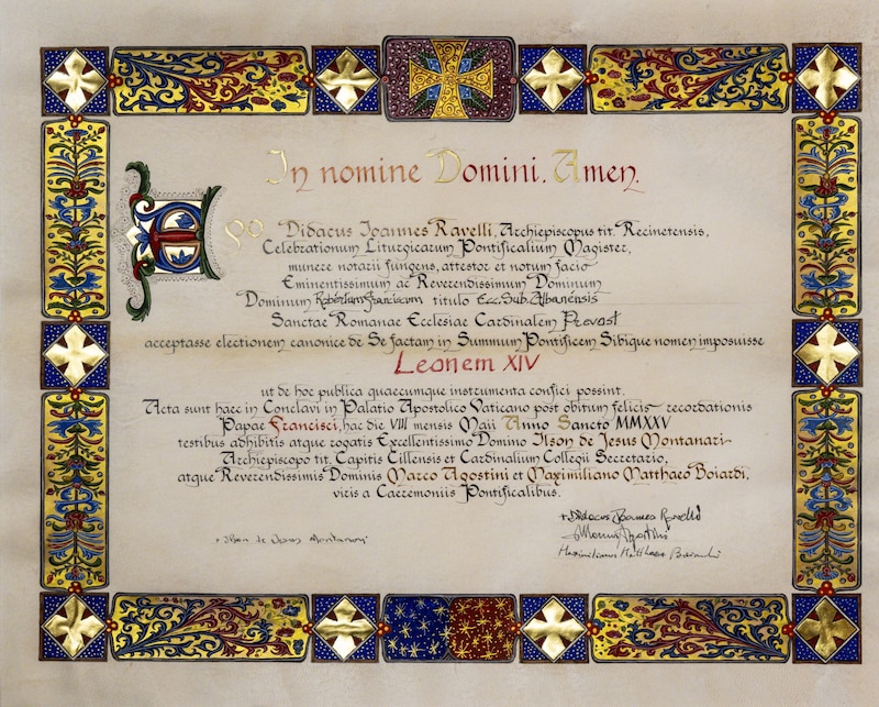 Papst Leo XIV. ist Papst – nun haben wir auch den schriftlichen Beweis. (Bild: Vatican Media)