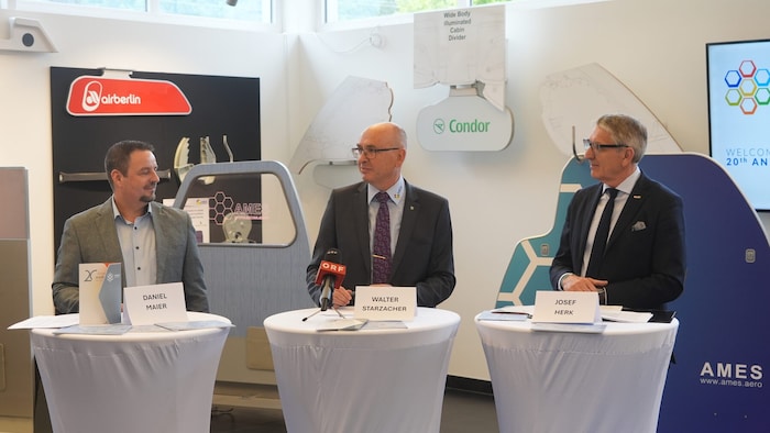Pressekonferenz zum Jubiläum und Rekordauftrag: Geschäftsführer Daniel Maier, Eigentümer Walter ...