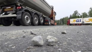 Verlorene Ladung auf der A14 (Bild: Shourot Maurice)