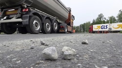Verlorene Ladung auf der A14 (Bild: Shourot Maurice)