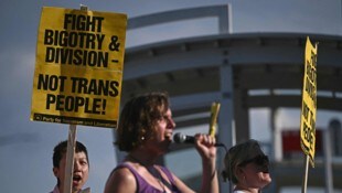Protest gegen Trumps Politik vor dem Kennedy Center in Washington