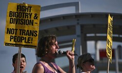 Protest gegen Trumps Politik vor dem Kennedy Center in Washington