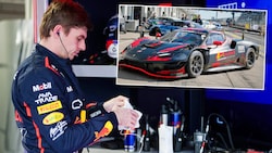 Max Verstappen fuhr einen GT3 Ferrari am Nürburgring. (Bild: Krone KREATIV/APA/Getty Images via AFP/GETTY IMAGES/Mark Thompson, x.com/tgruener)