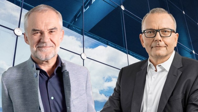 IFN – hier Christian Klinger (re.) – verkaufte die GIG-Anteile an die Gesellschaft von Adolf Pohn (li.). (Bild: Krone KREATIV/IFN Holding AG, GIG Holding GmbH ,stock.adobe.com)