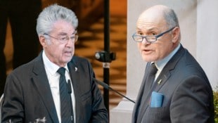 Auch der frühere Nationalratspräsident Wolfgang Sobotka ist über die Aussagen von Alt-Bundespräsident Heinz Fischer entsetzt. Fischer erhält unterdessen Rückendeckung von der SPÖ und der FPÖ. (Bild: Krone KREATIV/APA/GEORG HOCHMUTH, stock.adobe.com)
