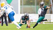Thorsten Tannert (re.) kickt für die Danube Dragons in der Austrian Football League (Bild: Manfred Szieber)